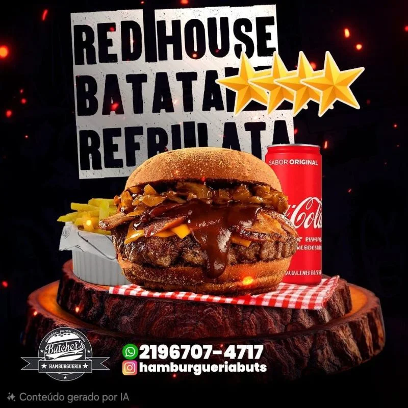Red House, Batata Esp P, Refri Lata — HAMBURGUERIA BUTCHERS
