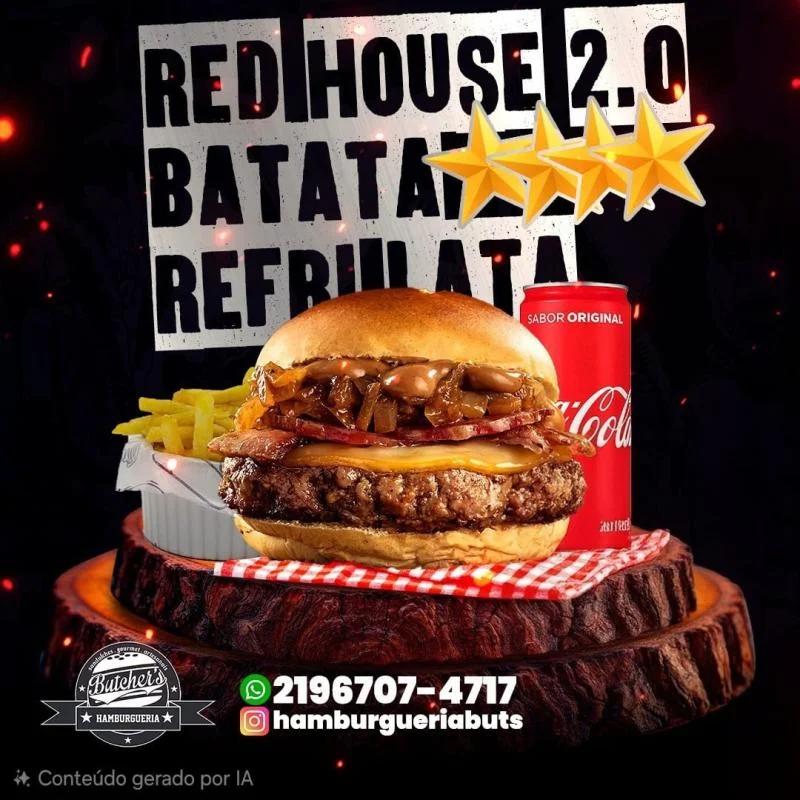 Red House 2.0, Btt Esp P, Refri lata — HAMBURGUERIA BUTCHERS