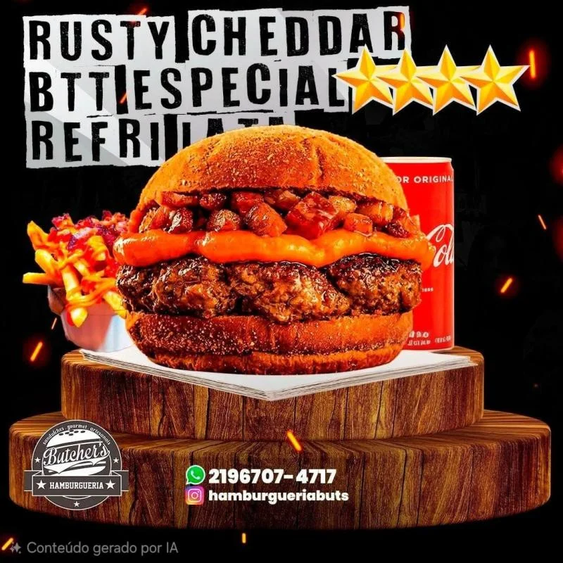 Rusty Cheddar, Btt Esp P, Refri LT — HAMBURGUERIA BUTCHERS