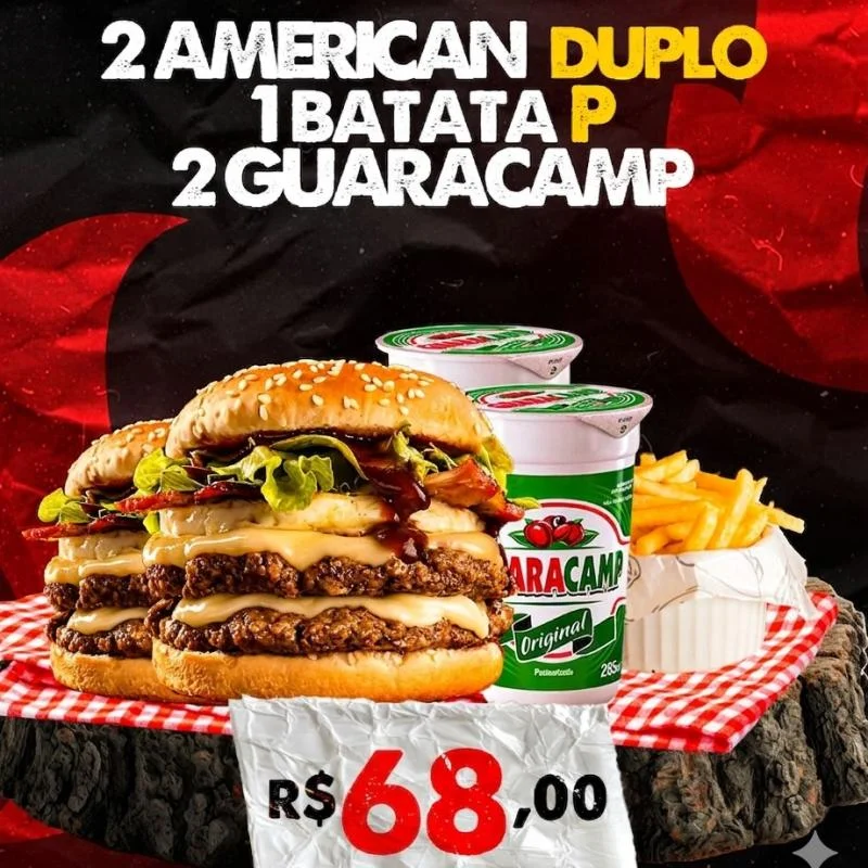 2 AMERIC DUPLO, 1 BATATA P, 2 CAMPS — HAMBURGUERIA BUTCHERS