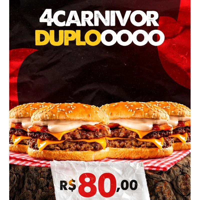 4 CARNIVORS DUPLOS — HAMBURGUERIA BUTCHERS