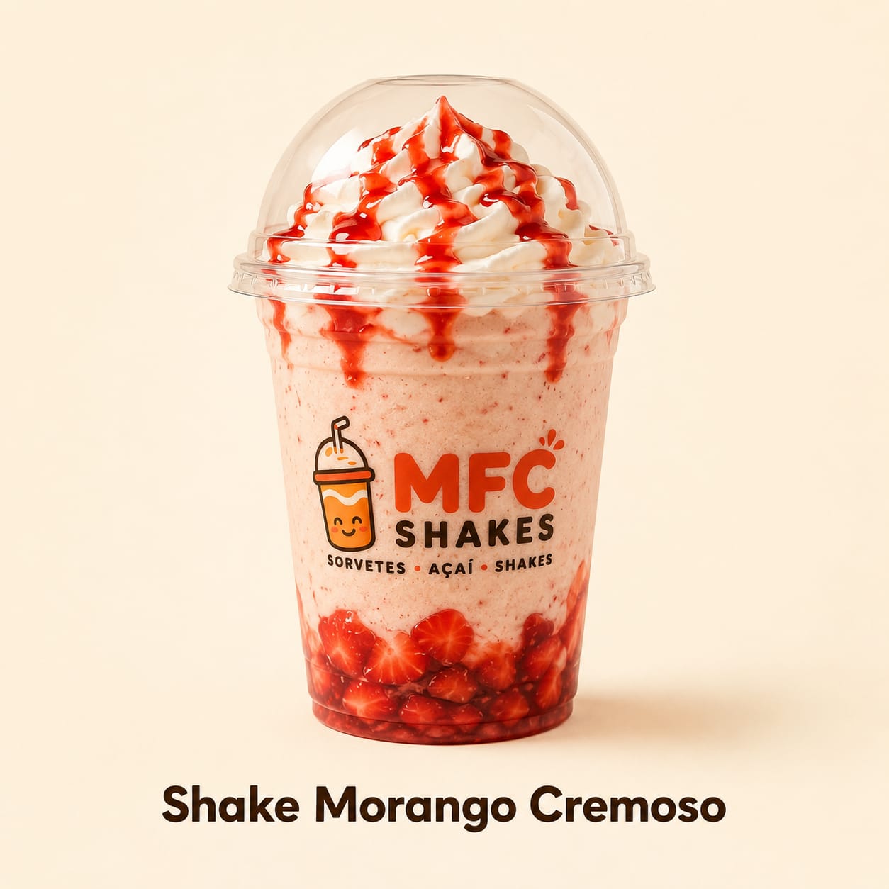 Shake Morango Cremoso — MFC burguer house